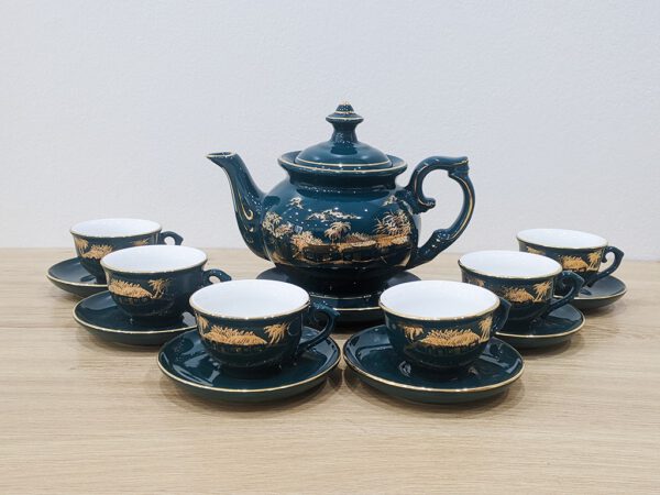 Bộ ấm trà Bát Tràng men xanh cổ vịt Hào Gia Phú Quý 1