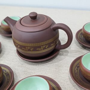 Bộ ấm trà tử sa Bát Tràng Âu Lạc 14 sản phẩm 2